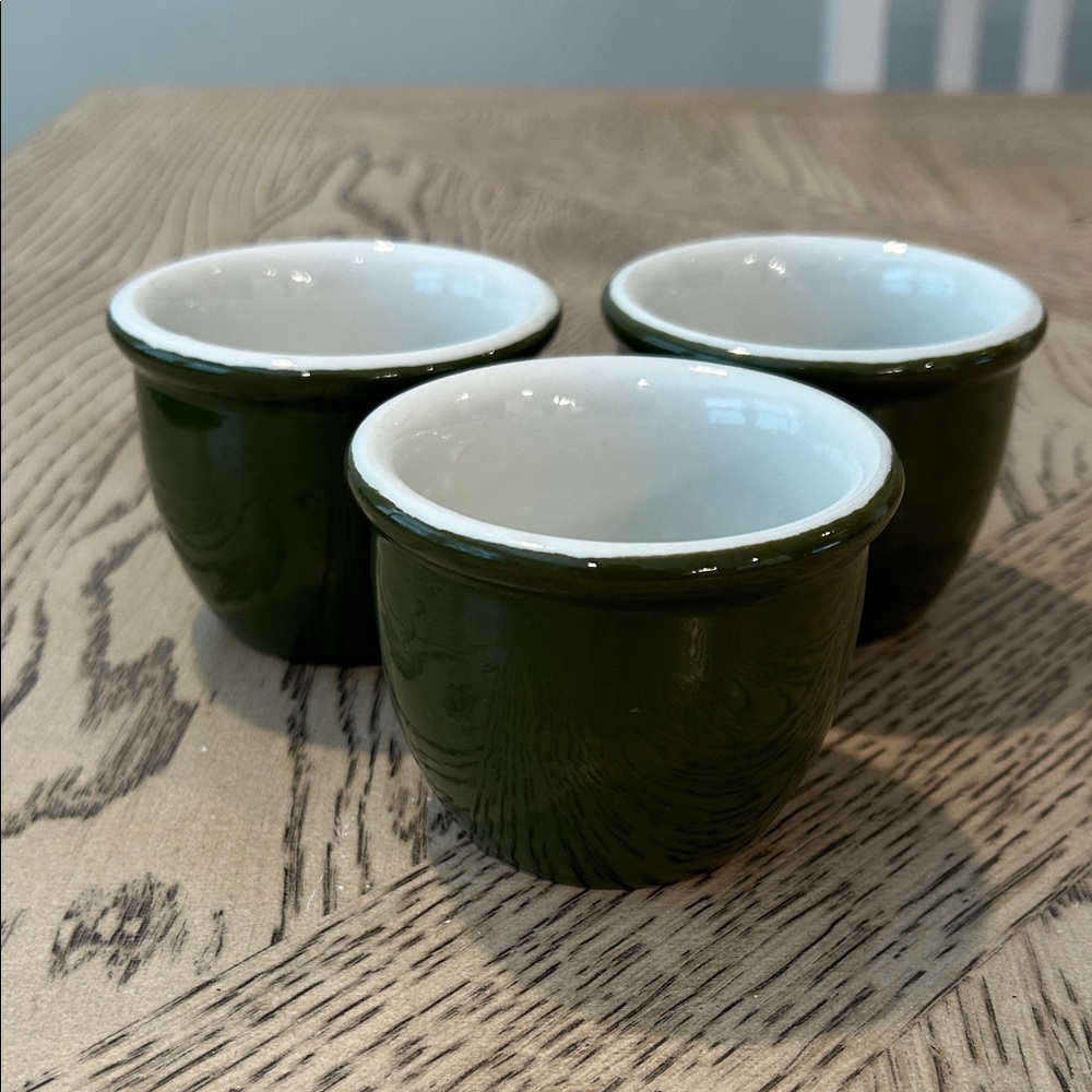 Vintage Hall pottery Green custard cups